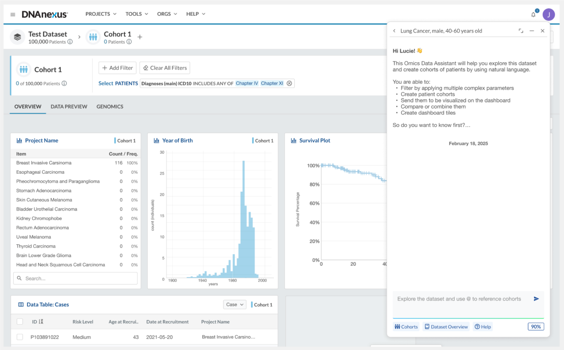 Screenshot of Omics Data Assistant